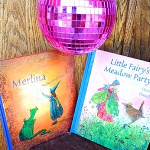 NEW SET OF 2 BOOKS Merlina & Little Fairies Meadow Party Daniela Drescher
